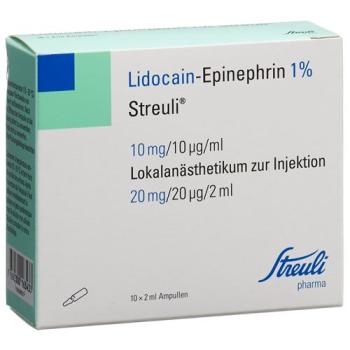 Lidocaine epinephrine Streuli 1% Inj L&ouml;s 20 mg/2ml (ampoules) 10 A