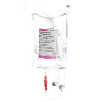 NaCl Bichsel Inf L&ouml;s 0.9% 500ml bag with cutlery