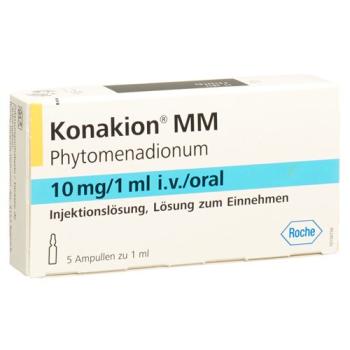 Konakion MM Inj Loes 10 mg/ml p.o.. i.v. 5 amps 1ml