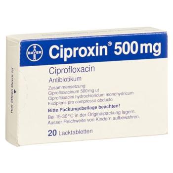 Ciproxin Filmtablet 500 mg 20 pcs
