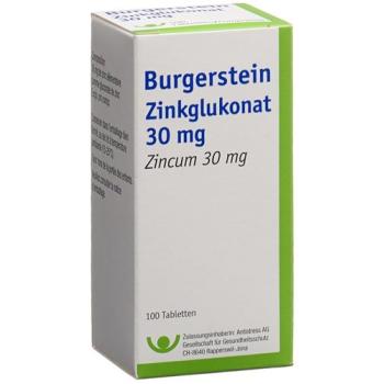 Burgerstein zinc gluconate tablets 30 mg 100 pieces