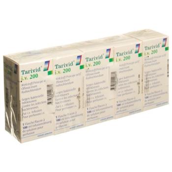Tarivid i.v inf sol 200 mg/100ml 5 thru 100 ml