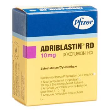 Adriblastin RD dry sub 10 mg with solvent penetration