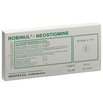 Robinul-Neostigmine Inj L&ouml;s 10 Amp 1 ml