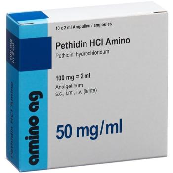 Pethidin HCL Amino 100 mg/2 ml 10 Ampullen 2 ml