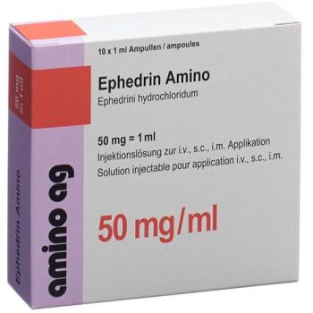 Ephedrine Amino Inj Los 50mg/ml 10amp 1ml