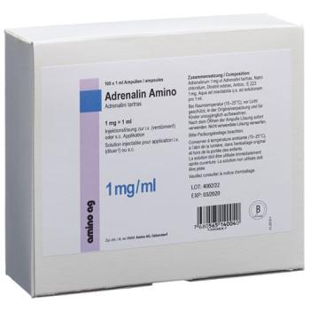 Adrenaline Amino Inj Solu 1mg/ml 100amp 1ml