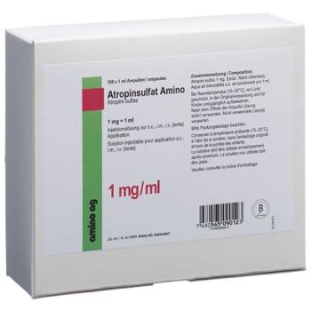 Atropine Sulfate Amino Inj Solu 1mg/ml 100amp 1ml