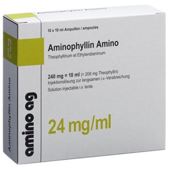 Aminophylline Amino Inj Loes 240mg/10ml 10amp 10ml