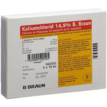 Potassium chloride B. Braun Inf Konz 14.9% 10ml glass ampoule 5 pcs