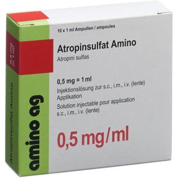 Atropine Sulfate Amino Inj Solu 0.5mg/ml 10amp 1ml