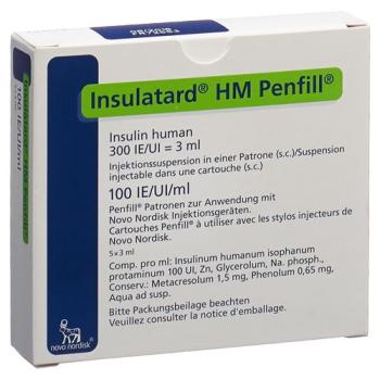 Insulin Insulatard HM Penfill 5 cartridge 3ml
