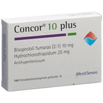Concor 10 plus lacquer tablet 10/25 mg 100 pcs