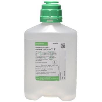 NaCl Gluc 1:2 Bichsel 500ml without cutlery PP bottle