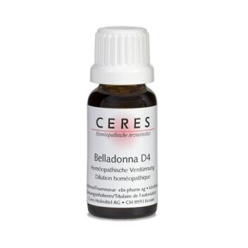 Ceres Belladonna D 4 Dilution Bottle 20 ml