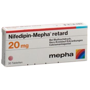 Nifedipin-Mepha Ret Tabl 20 mg 100 pcs