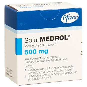 Solu-Medrol dry sub 500 mg with solvent penetration