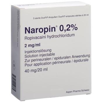 Naropin Inj L&ouml;s 0.2% 20ml Duofit ampoules 5 pcs