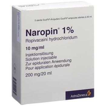 Naropin Inj L&ouml;s 1% 20ml Duofit ampoules 5 pcs