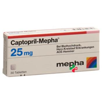 Captopril Mepha 25 mg 30 tablets