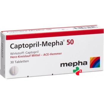 Captopril Mepha 50 mg 30 tablets