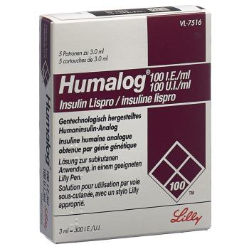 Humalog Insulin Inj L&ouml;s 100 IU/ml for Pen 5 Amp 3 ml