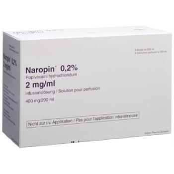 Naropin Inj L&ouml;s 0.2% 200ml Polybag 5 pcs