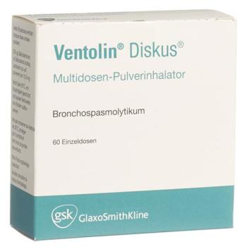 Ventolin Diskus Multidos Inh Plv 200 mcg 60 Dos