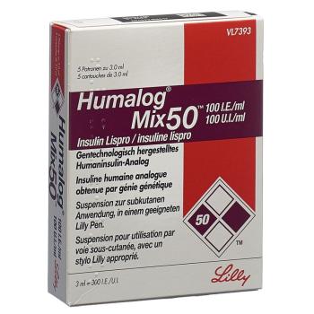 Humalog Mix 50 Insulin Inj Susp 100 IU/ml for Pen 5 Amp 3 ml