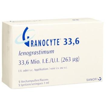 Granocyte dry sub 33.6 million IU with solvent 5 pcs