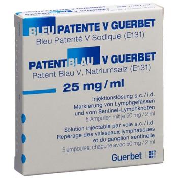 Patent Blue V Guerbet Inj L&ouml;s 5 Amp 2 ml