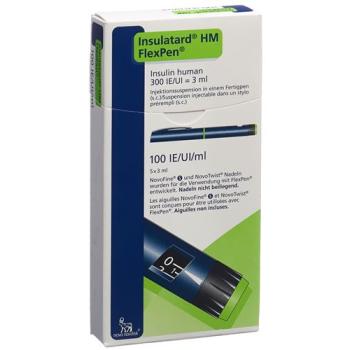 Insulin Insulatard HM FlexPen pre-filled pen 5 x 3 ml