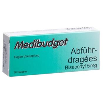 Medibudget Laxative Drag&eacute;es Bisacodyl 5 mg 30 pieces