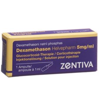 Dexamethasone Helvepharm Inj L&ouml;s 5 mg/ml Amp 1 ml