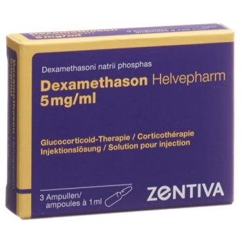 Dexamethasone Helvepharm Inj Loes 5mg/ml 3amp 1ml