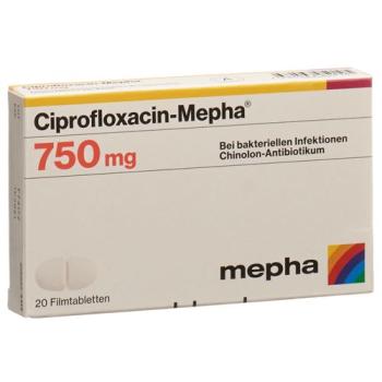 Ciprofloxacin-Mepha Filmtabl 750 mg 20 pcs