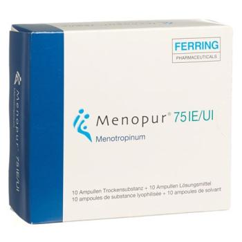 Menopur dry sub 75 IU with Solvens Amp 10 pcs