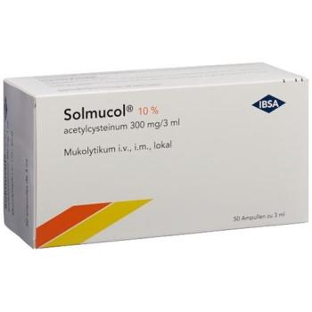 Solmucol 10% Inj L&ouml;s 300 mg/3ml local. i.v. i.m. 50amp 3ml