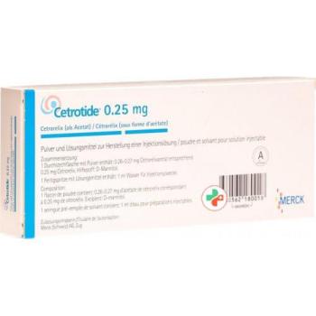 Cetrotide dry sub 0.25 mg with solvent perf