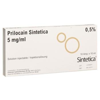 Prilocaine Sintetica Inj Soluble 0.5% 10amp 10ml