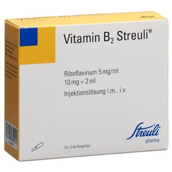 Vitamin B2 Streuli Inj L&ouml;s 10 mg/2ml 10 amp 2 ml