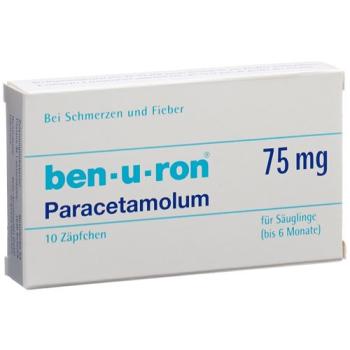 Ben-u-ron Supp 75 mg B&eacute;b&eacute; up to 6 months 10 pcs