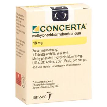Concerta Tabl 18 mg bottle 60 pcs