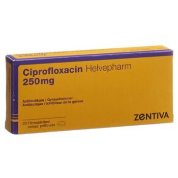Ciprofloxacin Helvepharm Filmtabl 250 mg 20 pcs
