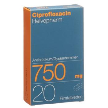 Ciprofloxacin Helvepharm Filmtabl 750 mg 20 pcs