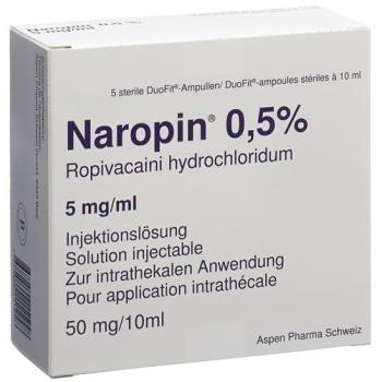 Naropin Inj L&ouml;s 0.5% 10ml Duofit ampoules 5 pcs