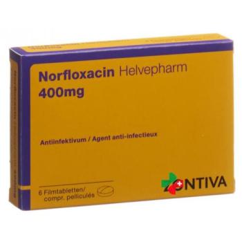 Norfloxacin Helvepharm 400 mg 6 filmtablets