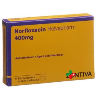 Norfloxacin Helvepharm 400 mg 14 filmtablets