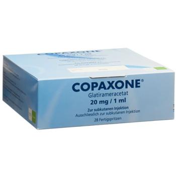 Copaxone Inj L&ouml;s 20 mg/ml pre-filled syringe 28 x 1 ml