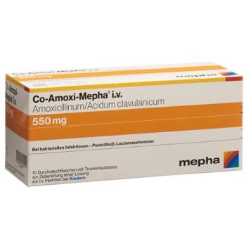 Co-Amoxi-Mepha Trockensub 550 mg Durchstf 10 pcs